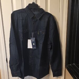 Men's Casual Button Down Denim Shirt